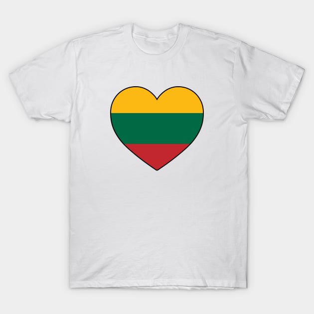 Heart - Lithuania T-Shirt by Tridaak